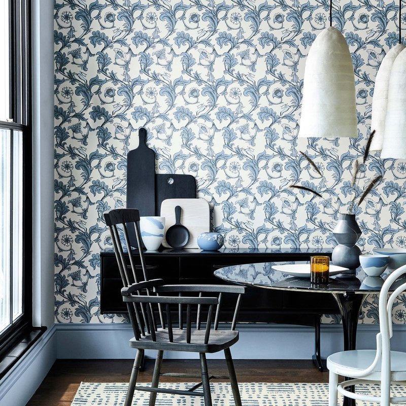Little Greene Stag Trail wallpaper in Sky — room view
