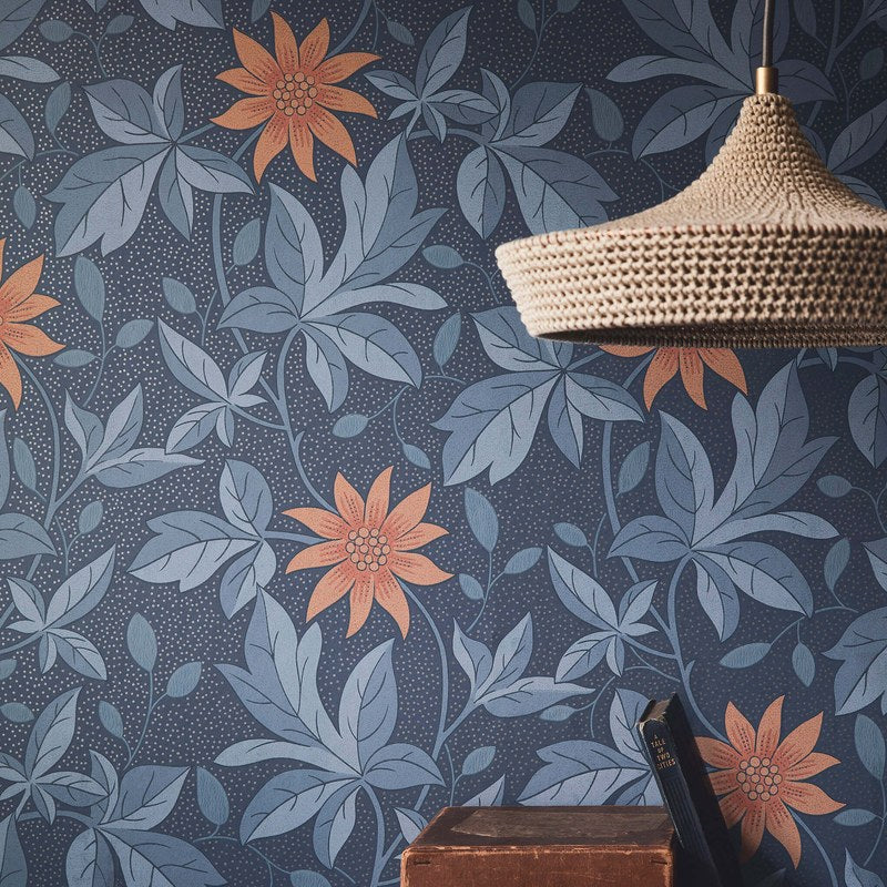 Little Greene Monroe wallpaper in Night Flower — detail