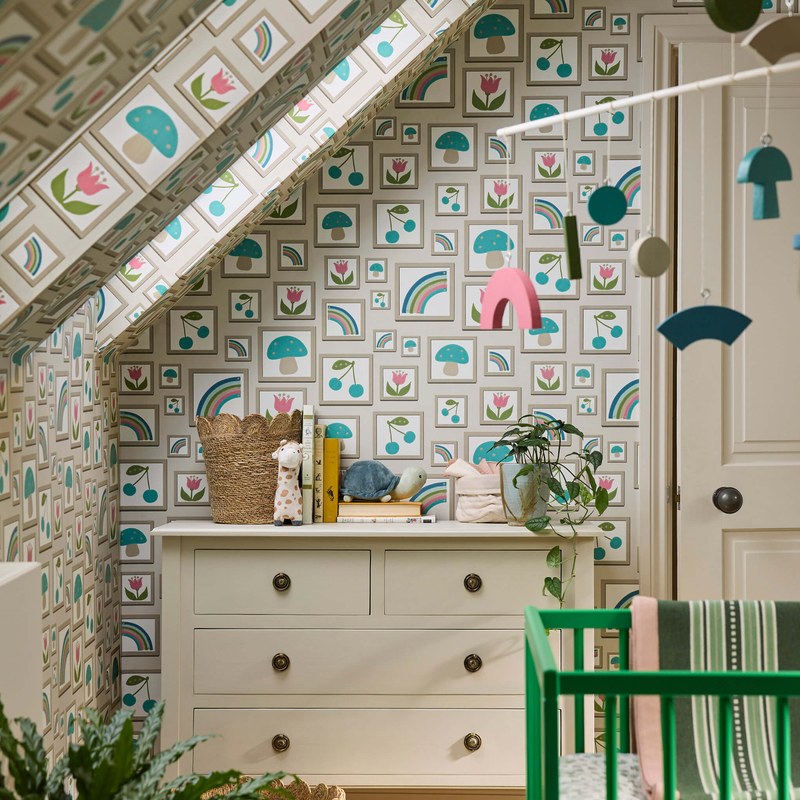 Little Greene Balance wallpaper in Portland Stone — room view