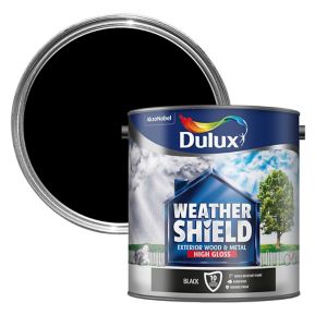 Dulux Weathershield Gloss Paint Black 2.5L – Product Image | Decor Express, Clapham & Richmond, London
