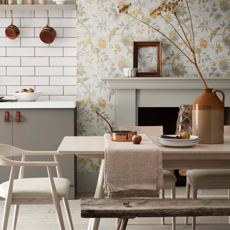 Little Greene Brooke House wallpaper in Cinder — detail