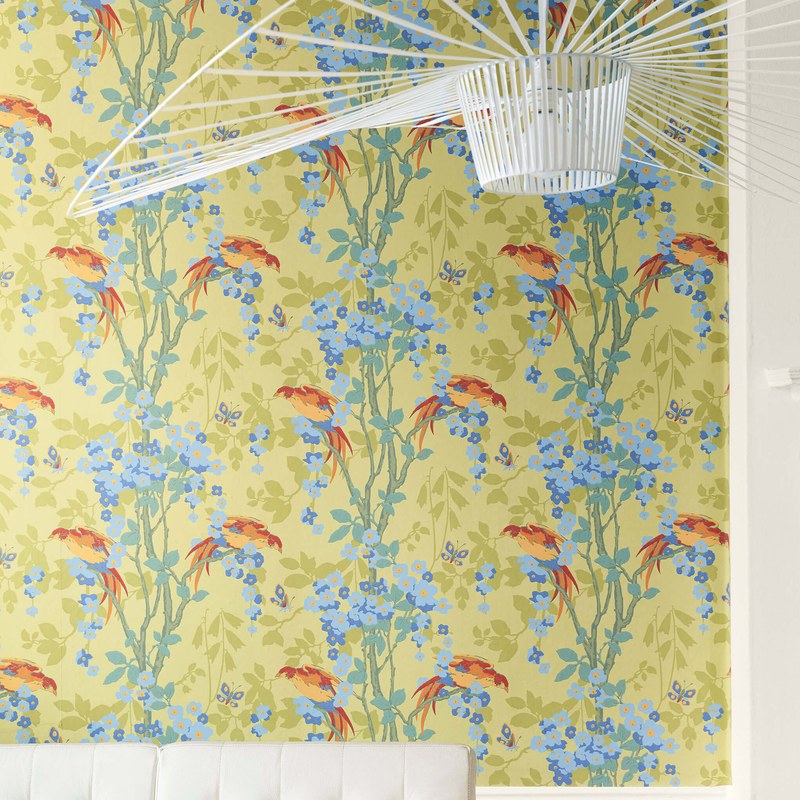 Little Greene Loriini wallpaper in Jasper — additional room view