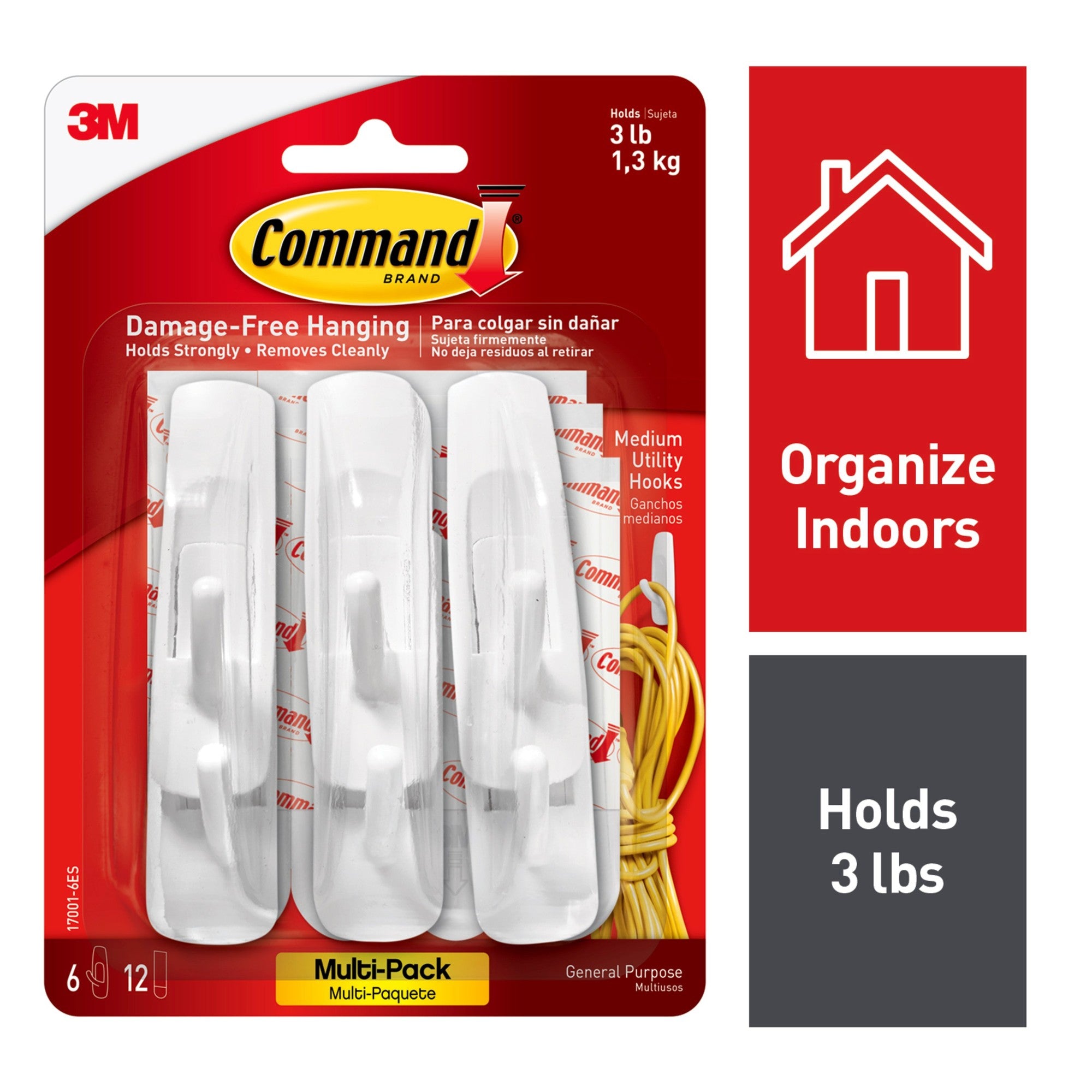 Command Medium Utility Hooks White