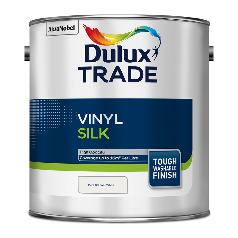 Dulux Trade Vinyl Silk Pure Brilliant White 2.5L