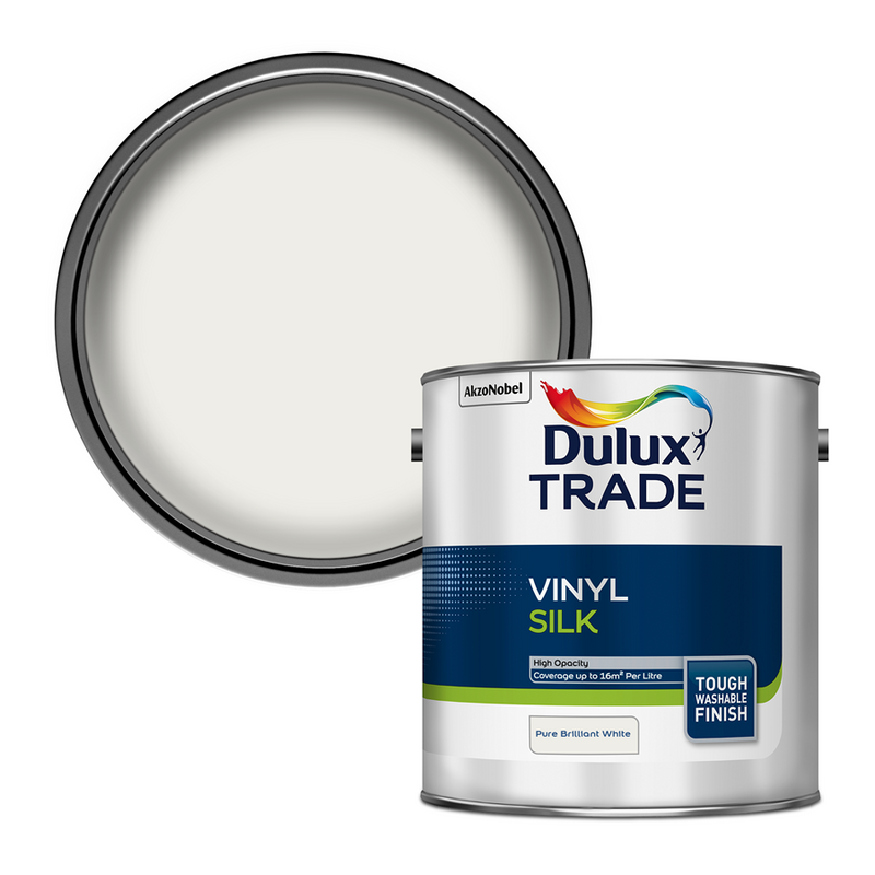 Dulux Trade Vinyl Silk Pure Brilliant White 2.5L