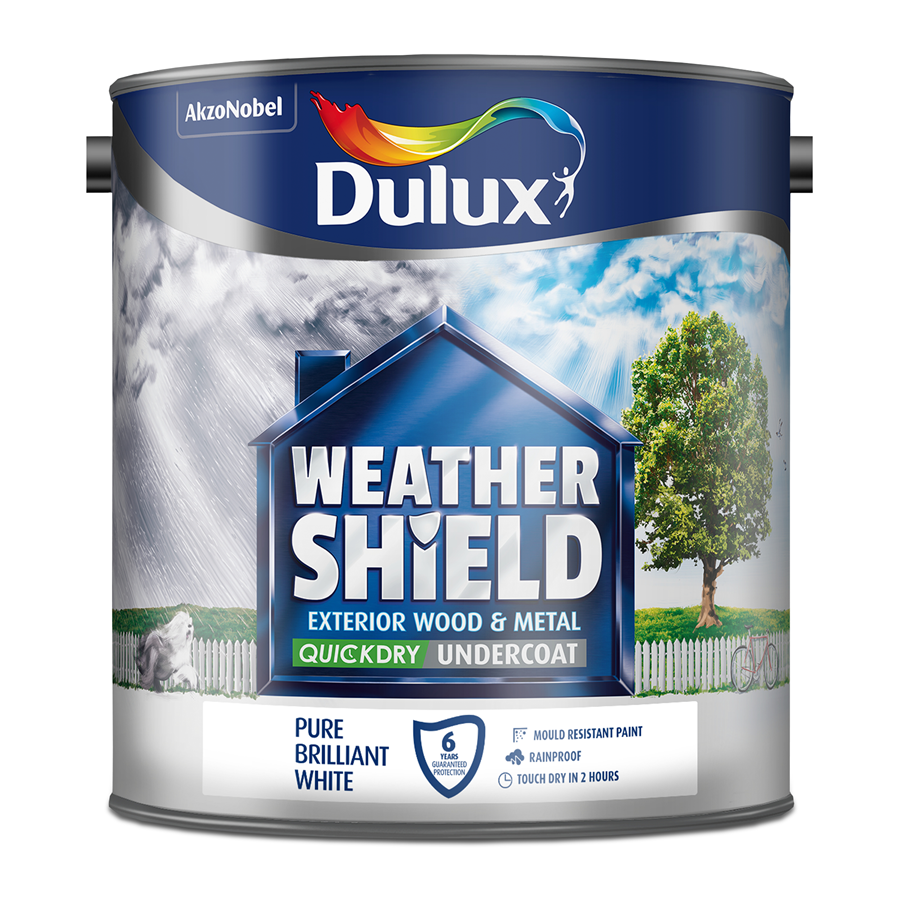 Dulux Weathershield Quick Dry Undercoat Paint Brilliant White