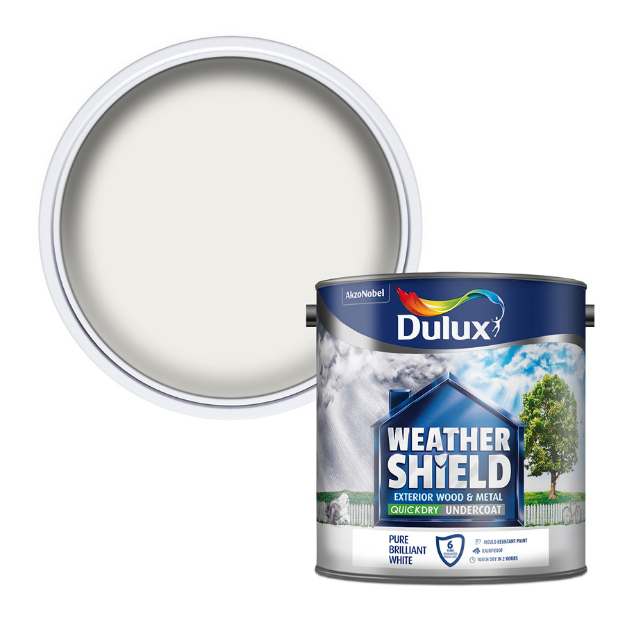 Dulux Weathershield Quick Dry Undercoat Paint Brilliant White