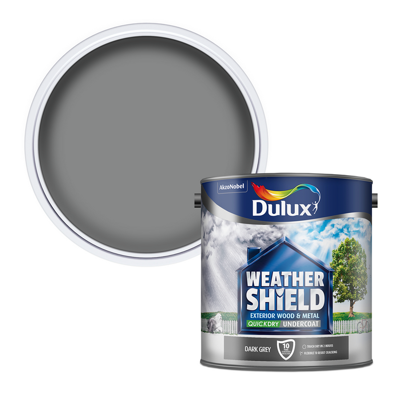 Dulux Weathershield Quick Dry Undercoat Paint Dark Grey 2.5L