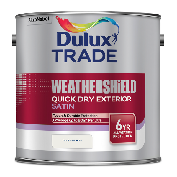 Dulux Trade Weathershield Quick Dry Exterior Satin Pure Brilliant White