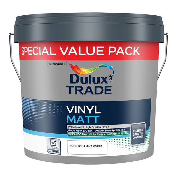Dulux Trade Vinyl Matt  Pure Brilliant White 7.5L