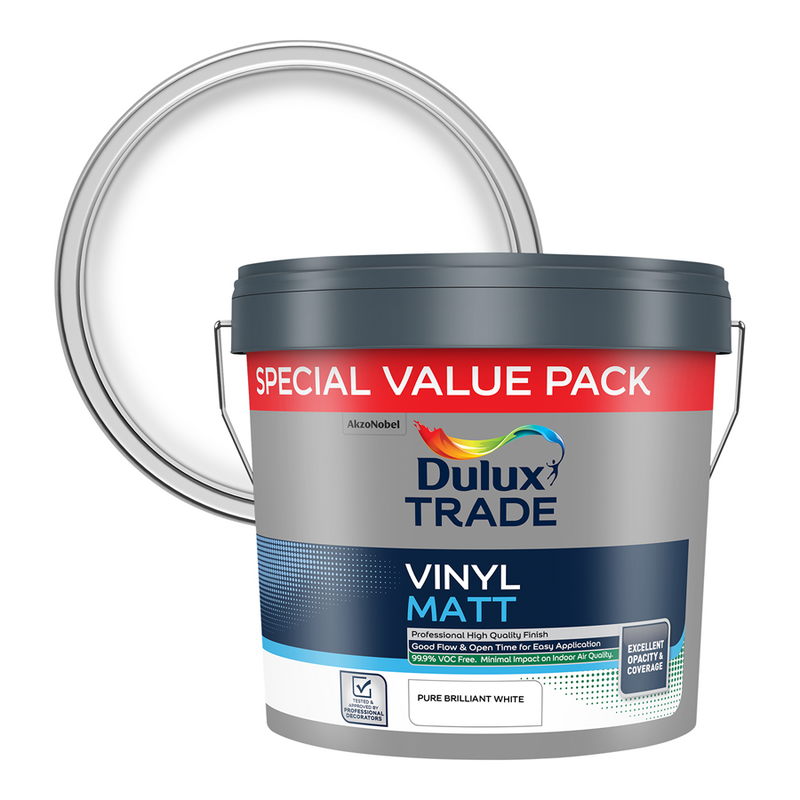 Dulux Trade Vinyl Matt  Pure Brilliant White 7.5L