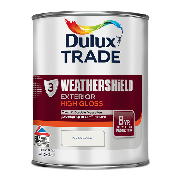 Dulux Trade Weathershield Exterior High Gloss Pure Brilliant White