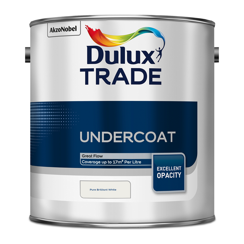 Dulux Trade Undercoat Pure Brilliant White 2.5L – Product Image | Decor Express, Clapham & Richmond, London