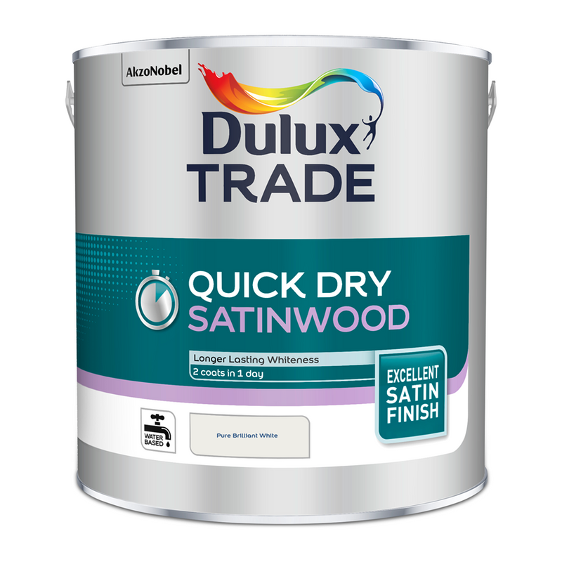 Dulux Trade Quick Dry Satinwood Pure Brilliant White 2.5L