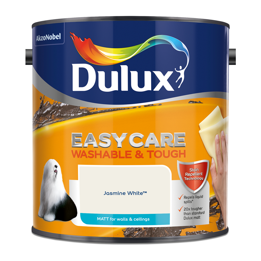 Dulux Easycare Washable & Tough Matt Emulsion Paint Jasmine White 2.5L