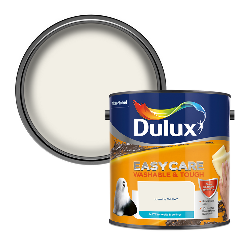Dulux Easycare Washable & Tough Matt Emulsion Paint Jasmine White 2.5L