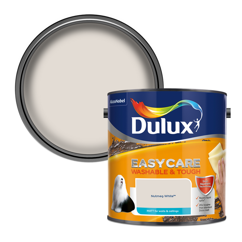 Dulux Easycare Washable & Tough Matt Emulsion Paint Nutmeg White