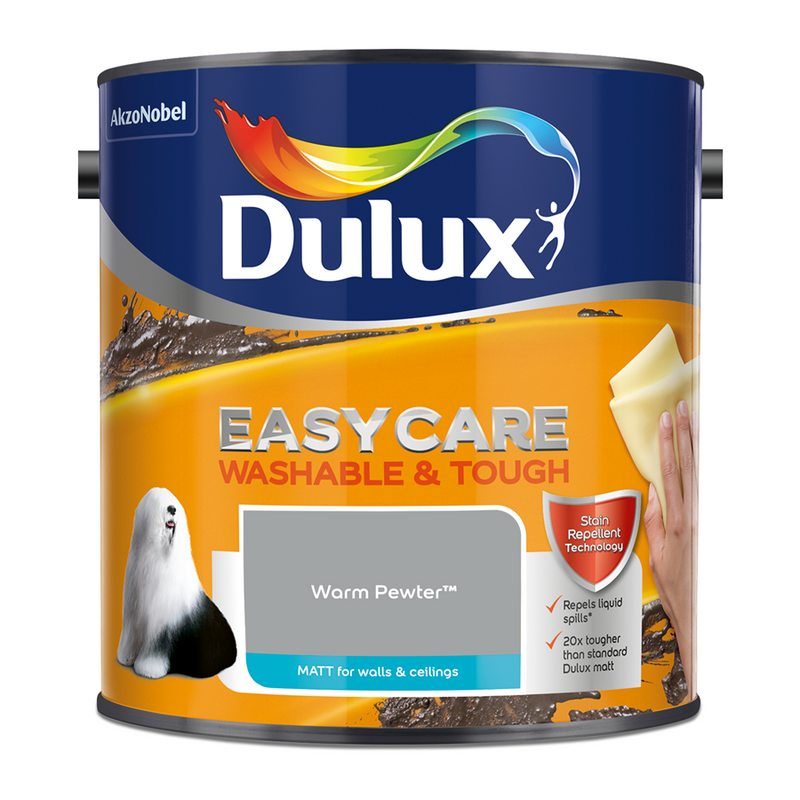 Dulux Easycare Washable & Tough Matt Emulsion Paint Warm Pewter