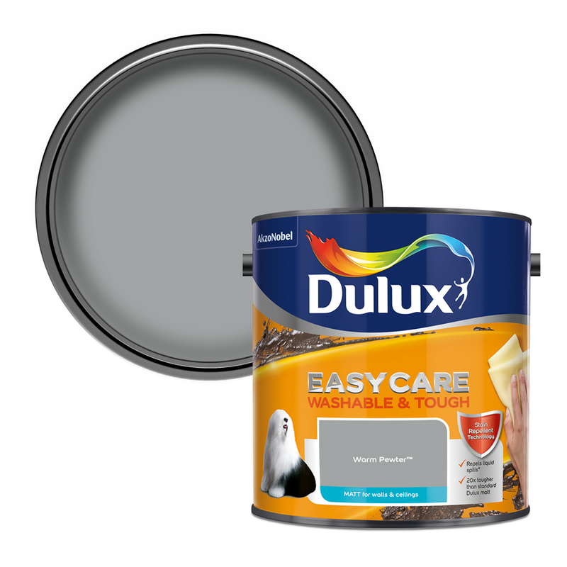 Dulux Easycare Washable & Tough Matt Emulsion Paint Warm Pewter