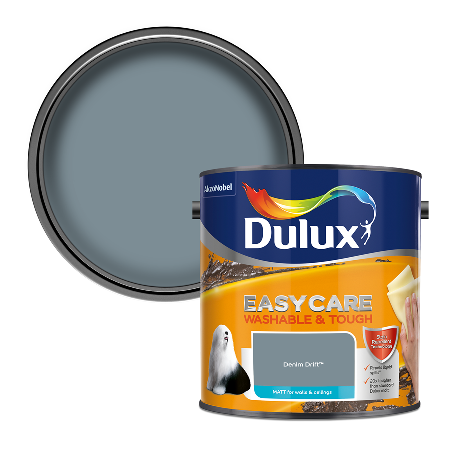 Dulux Easycare Washable & Tough Matt Emulsion Paint Denim Drift 2.5L