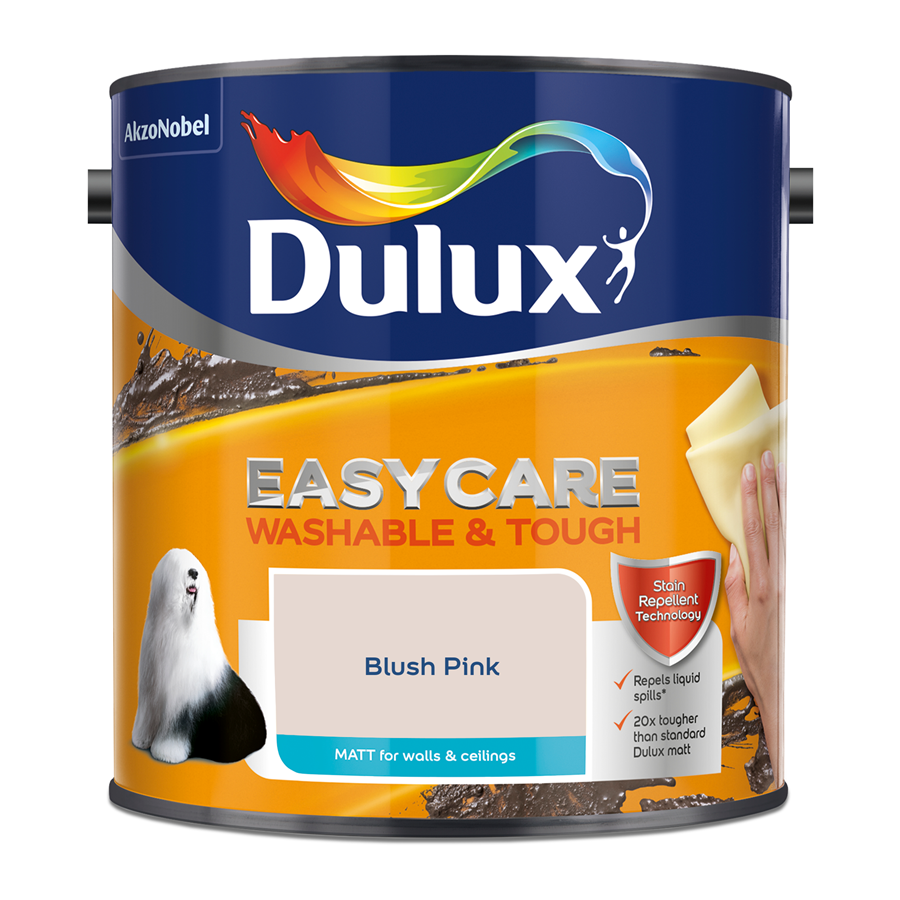 Dulux Easycare Washable & Tough Matt Emulsion Paint Blush Pink 2.5L