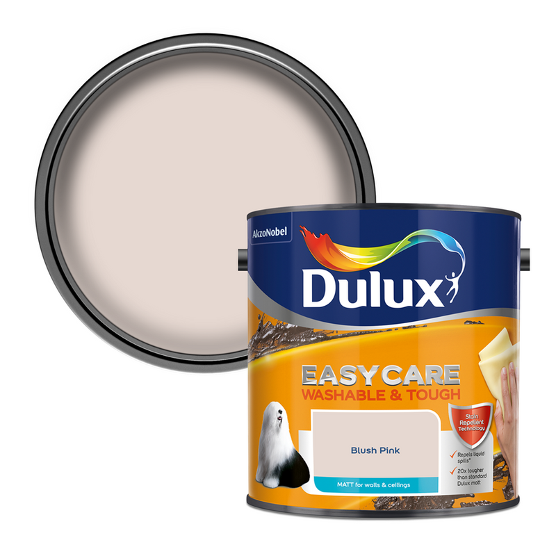 Dulux Easycare Washable & Tough Matt Emulsion Paint Blush Pink 2.5L