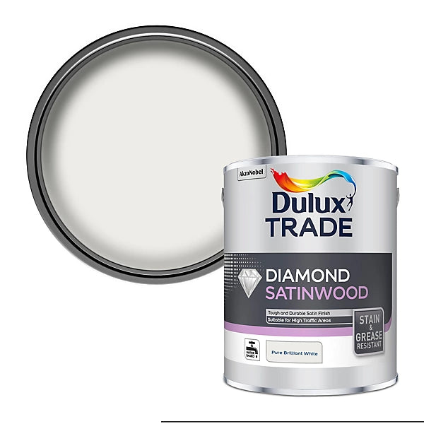 Dulux Trade Diamond Satinwood Brilliant White 2.5L