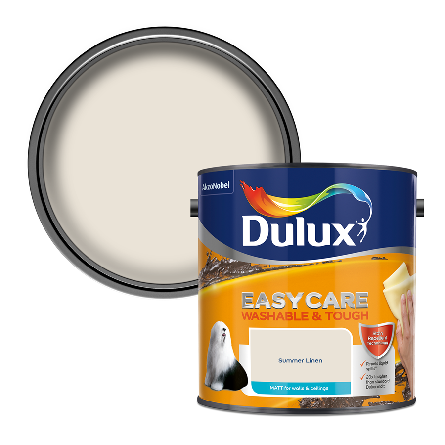 Dulux Easycare Washable & Tough Matt Emulsion Paint Summer Linen 2.5L