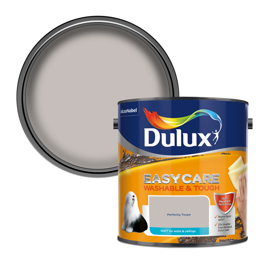 Dulux Easycare Washable & Tough Matt Emulsion Paint Perfectly Taupe 2.5L