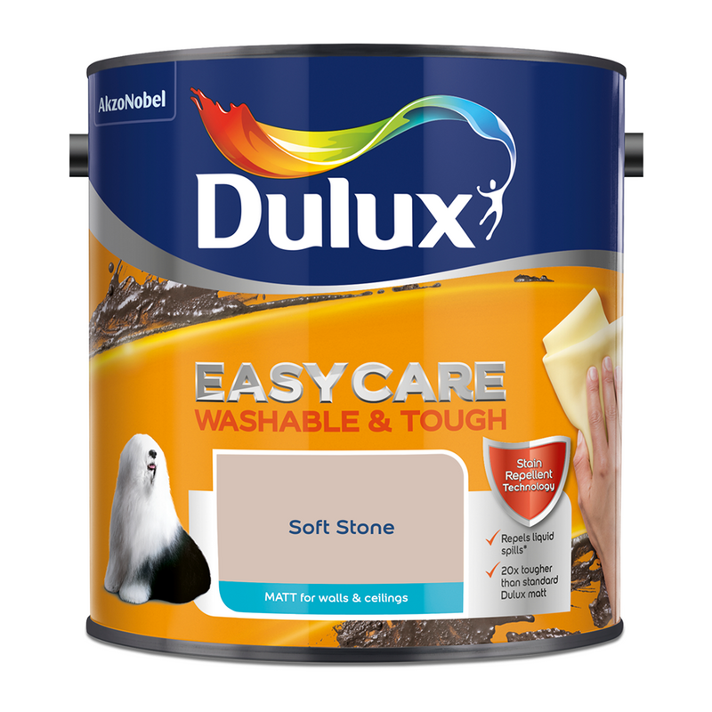 Dulux Easycare Washable & Tough Matt Emulsion Paint Soft Stone 2.5L