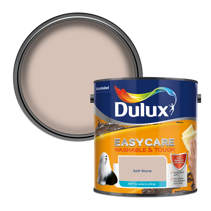 Dulux Easycare Washable & Tough Matt Emulsion Paint Soft Stone 2.5L