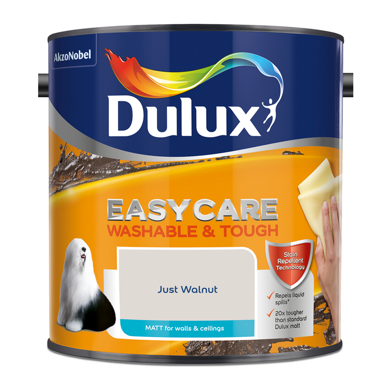 Dulux Easycare Washable & Tough Matt Emulsion Paint Just Walnut 2.5L