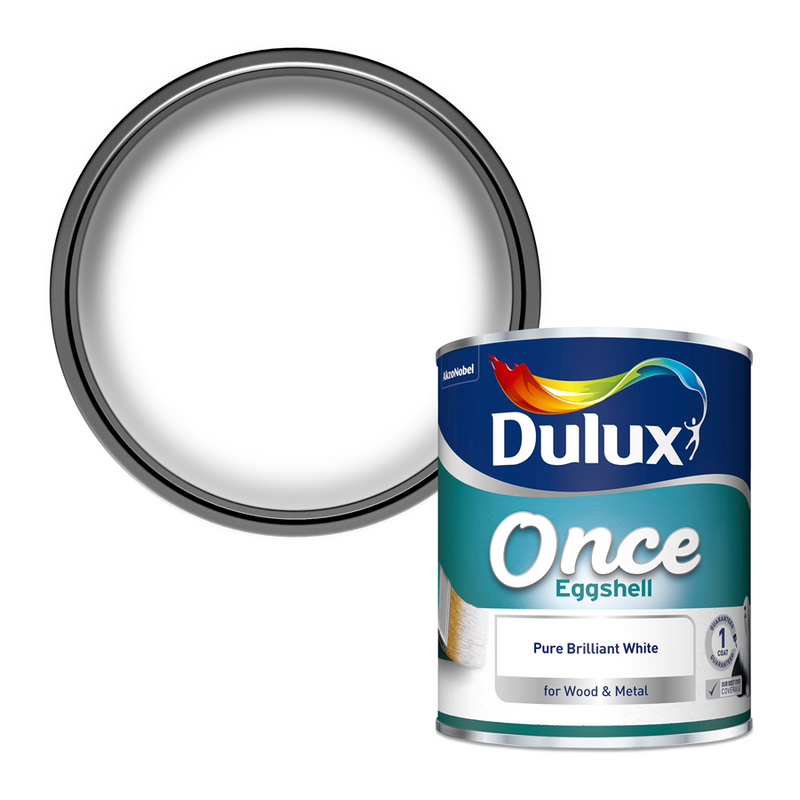 Dulux Once Eggshell Paint Pure Brilliant White 750ML