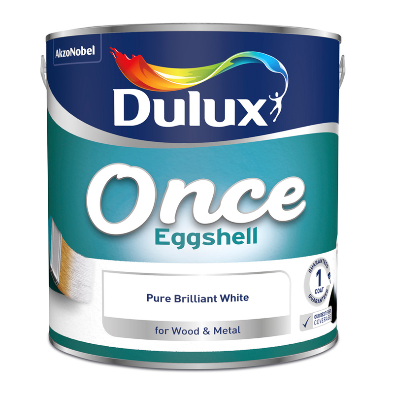 Dulux Once Eggshell Paint Pure Brilliant White 2.5L