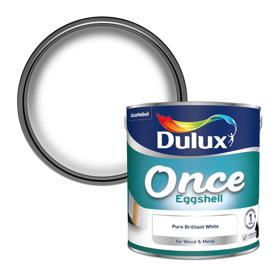Dulux Once Eggshell Paint Pure Brilliant White