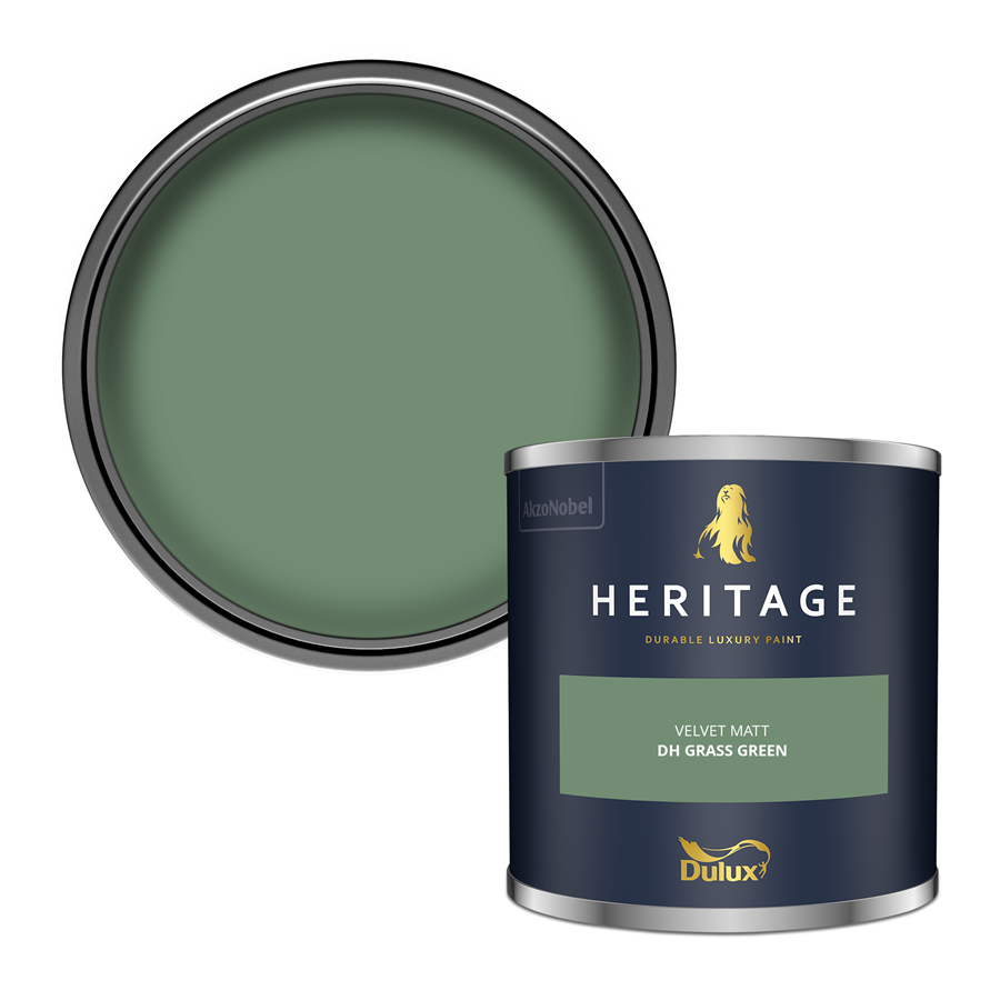 Dulux Heritage DH Grass Green Paint – Luxury Interior Matt & Eggshell – Decor Express UK