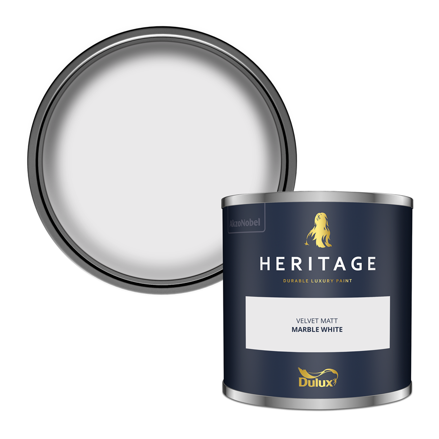 Dulux Heritage Marble White Paint – Luxury Interior Matt & Eggshell – Decor Express UK