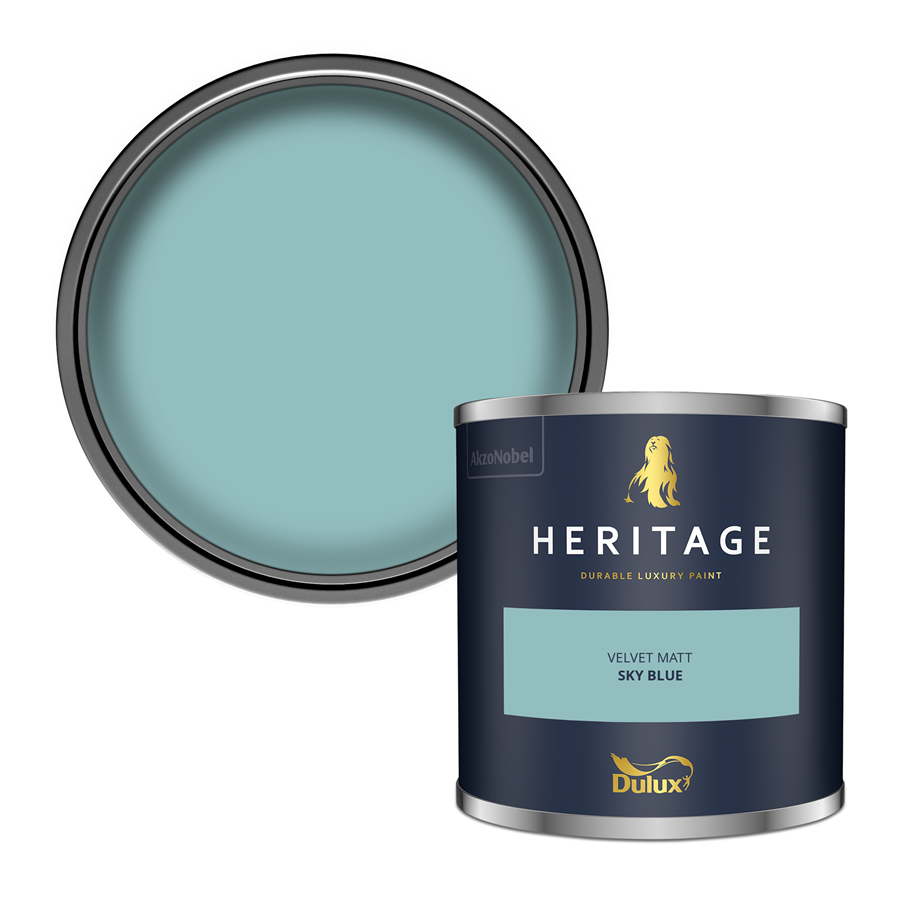 Dulux Heritage Sky Blue Paint – Luxury Interior Matt & Eggshell – Decor Express UK