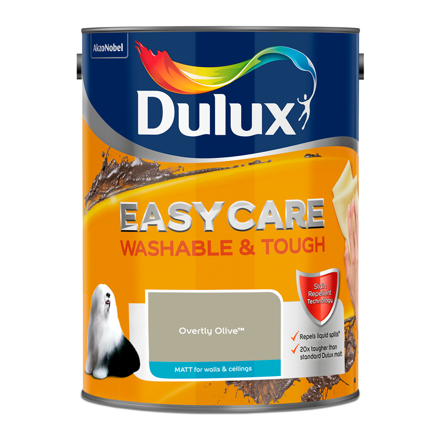 Dulux Easycare Washable & Tough Matt Emulsion Paint Overtly Olive 5L