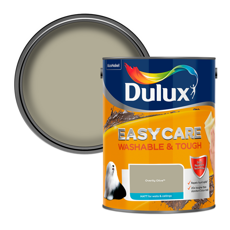 Dulux Easycare Washable & Tough Matt Emulsion Paint Overtly Olive 5L