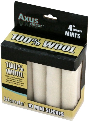 Packaging of Axus decor 100% wool mini sleeves with blonde color.