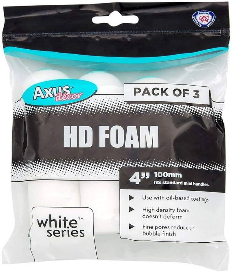 Axus HD Foam Mini Roller 4" 3 Pack