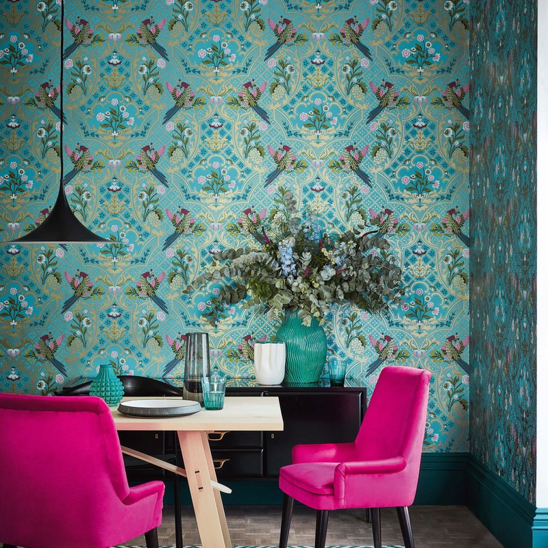 Little Greene Brodsworth wallpaper in Empress — room view