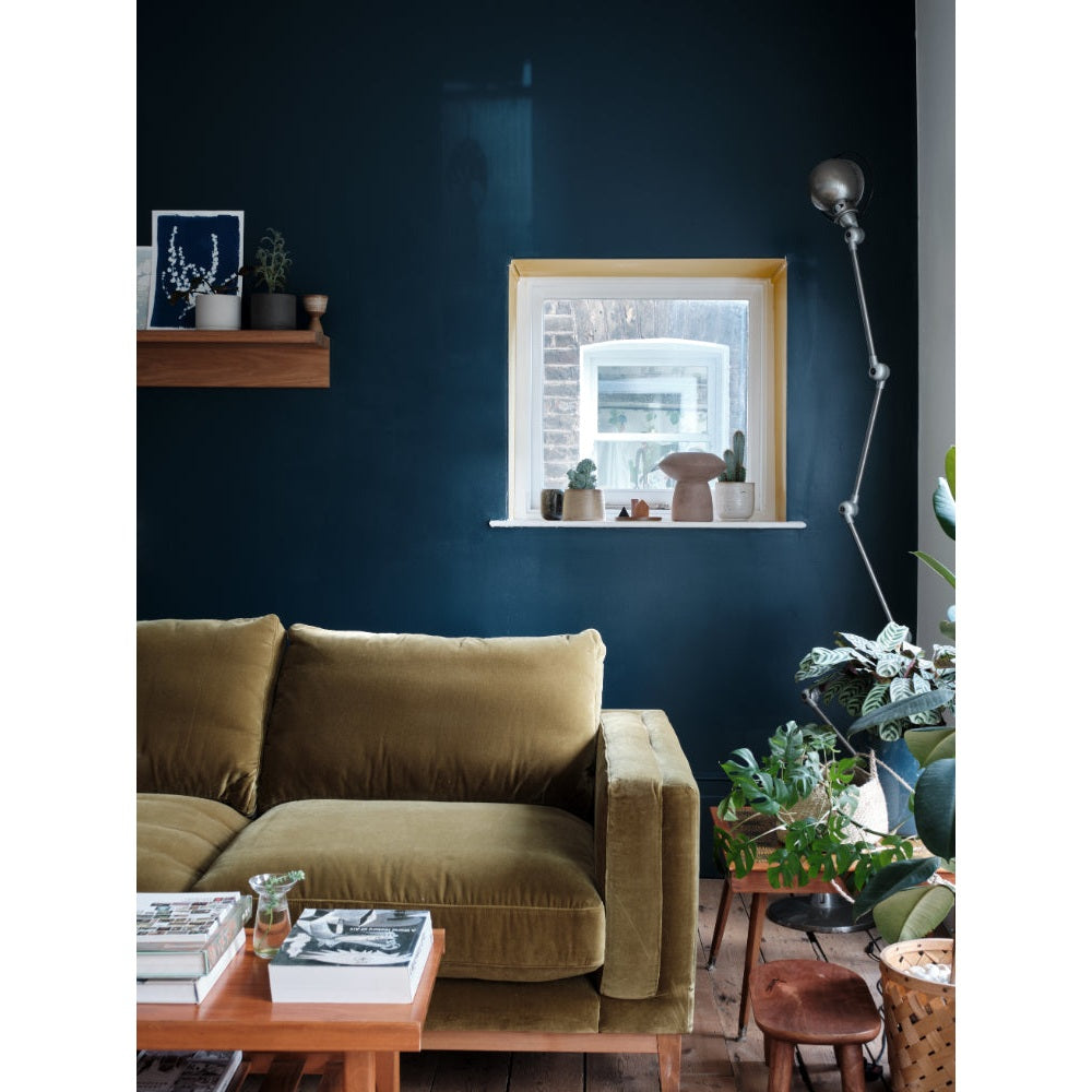 Farrow & Ball Hague Blue No.30 paint in a lifestyle setting