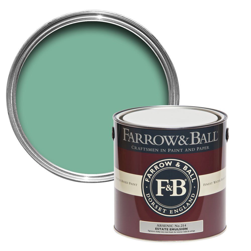 Farrow & Ball Arsenic 214 paint - colour swatch photo by Decor Express