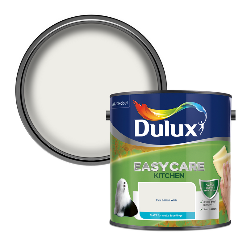 Dulux Easycare Kitchen Matt Emulsion Paint Pure Brilliant White 