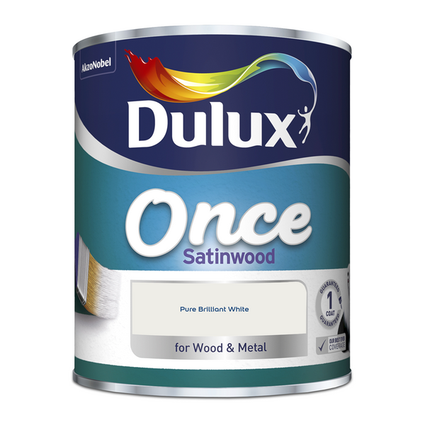 Dulux Once Satinwood Paint Pure Brilliant White