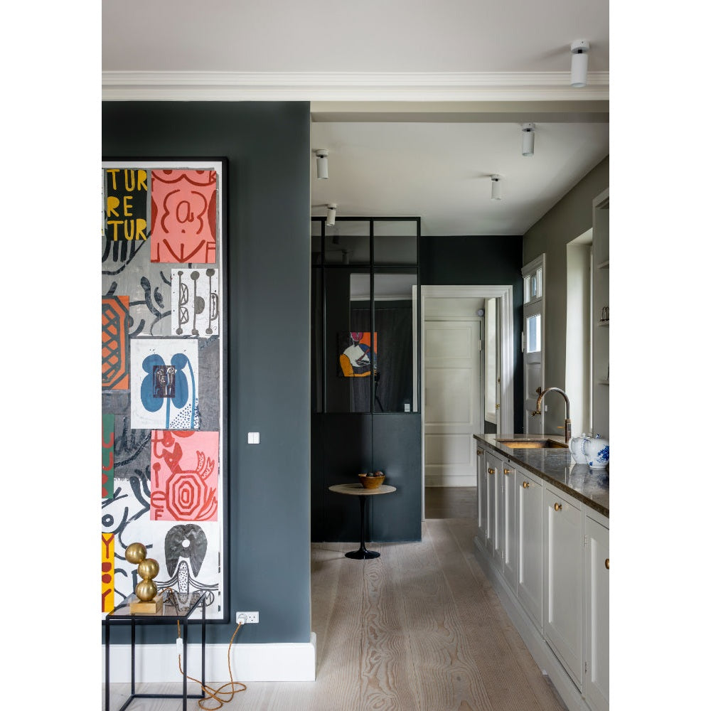 Farrow & Ball Studio Green No.93 paint in a lifestyle setting - Photo credit: Jannik Martensen-Larsen
