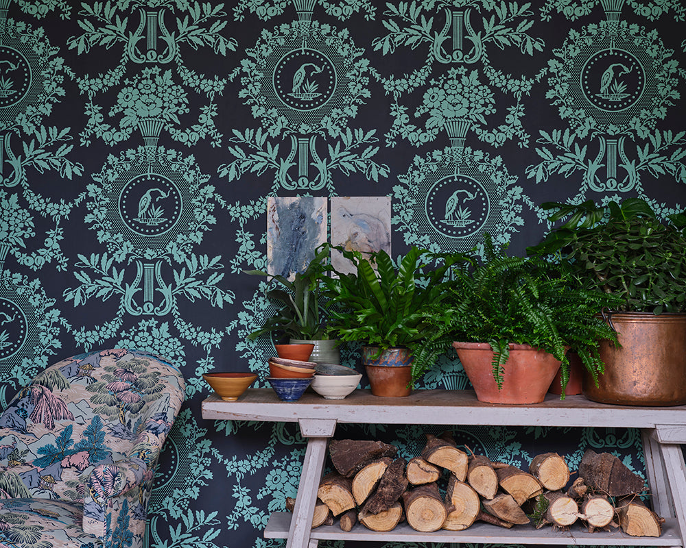 Farrow & Ball Purnon Wallpaper room inspiration 3