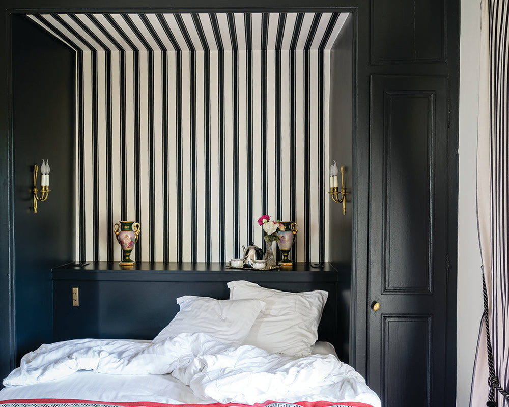 Farrow & Ball Block Print Stripe Wallpaper room inspiration 2